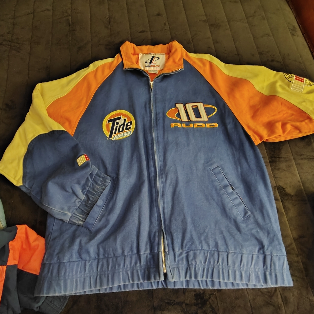 Blue and Yellow Puffer Jacket with Durable Design